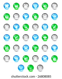 set web button, vector illustration