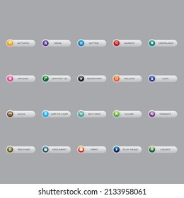 set of web buttons design