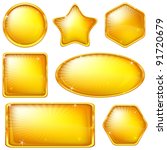 Set of web buttons of gold, different forms. Eps10: contains transparency. Vector