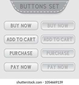 Set of web buttons. Menu interface icons for internet shop. Vector illustration