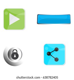 Set of web buttons on a white background, Vector illustration