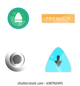 Set of web buttons on a white background, Vector illustration
