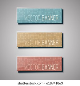 Set of Web buttons with tile for website or app or business. Vector illustration
