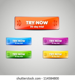 Set of Web buttons for website or app. Vector eps10.