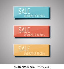 Set of Web buttons for website or app or business. Vector illustration