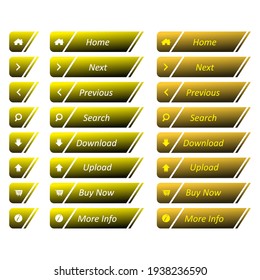 Set of Web Buttons. Yellow Buttons Modern and style Vector 