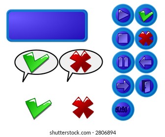 Set of web buttons for your designs. In vector format will size to any pixels without loss of quality