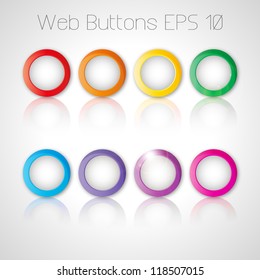 Set Of  Web Color Round Buttons. Vector illustration. Eps10.