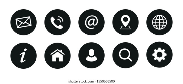 Set of web contact icons