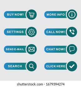Set of web design button vectors.