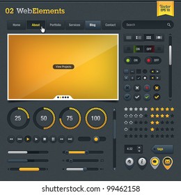 Set of web design elements