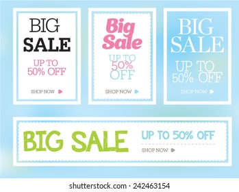 Set of web design sale banners