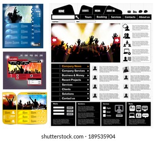 Set of web design template, vector 