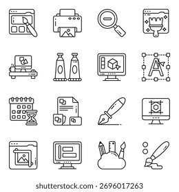 Satz von linearen Webdesignsymbolen