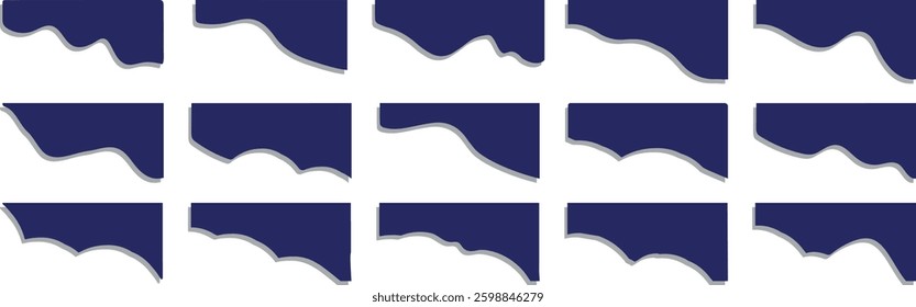 Set of web Dividers Shape. Abstract Design Element for Top, Bottom Page of Web Site. Divider Header, Separator for App, Banners or Posters and website.