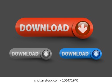 Conjunto de elementos de diseño de icono de descarga web.