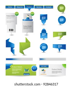 set of web elements and web banners