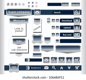 Set web elements blue color with metal border for site