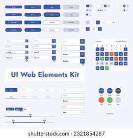 A set of web elements for use on your Internet resource. Vector buttons in eps10. UI kit for web.