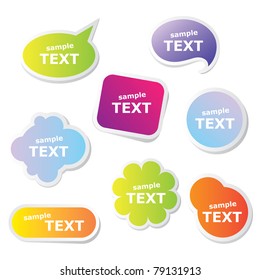 Set of web frameworks for the text. Vector.