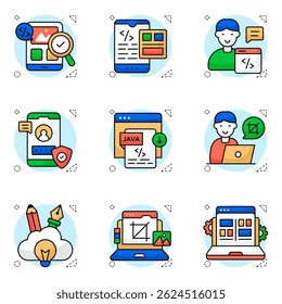 Set of Web and Graphic Flat Icons