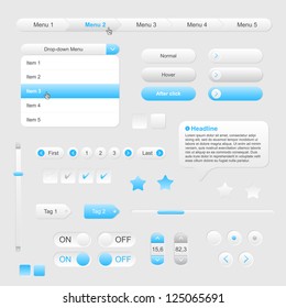 Set of web gray/blue elements - vector file