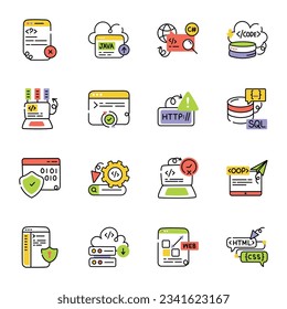 Set of Web Hand Drawn Icons 

