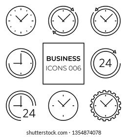 set of web icons of 8 pieces on the theme of time