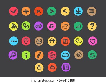 set of web icons for web applications, sites, communication. hand drawn vector