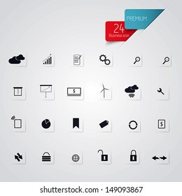 Set of web icons for business