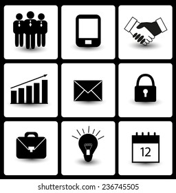 Set of web icons for business