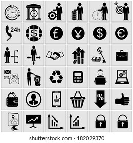 Set of web icons for business and finance.