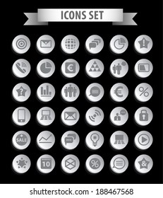 Set of web icons for business, finance and communication