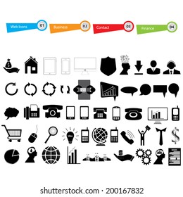 Set of web icons for business, finance and communication