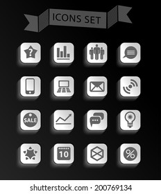 Set of web icons can be used for invitation, congratulation or website