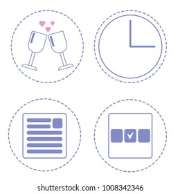 Set a web of icons, in a circle. Romantik dates icon.