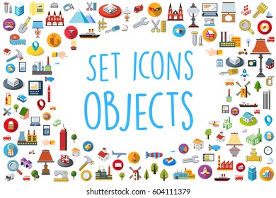Set of web icons in different styles,  colors for design and concept business