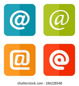 Set of web icons or flat design elements. Eps 10 vector illustration. Used transparency layers for elements of layout