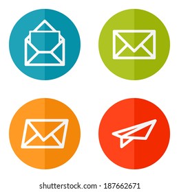 Set of web icons or flat design elements. Eps 10 vector illustration. Used transparency layers for elements of layout