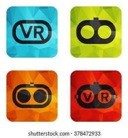 Set of web icons or flat design elements. Lowpoly vector illustration. Used transparency layers for elements of layout