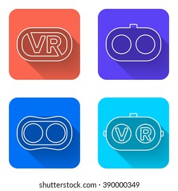 Set of web icons or flat design elements. Headset vector illustration. Used transparency layers for elements of layout