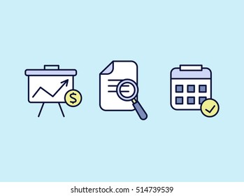 Set of web icons flat design for business, finance and communication. Vector illustration