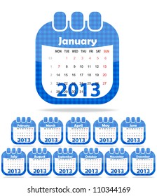 set of web icons in the form of a calendar