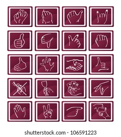 A set of web icons with gestures