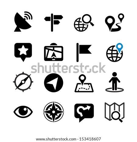 Set web icons. Location, navigation, map 