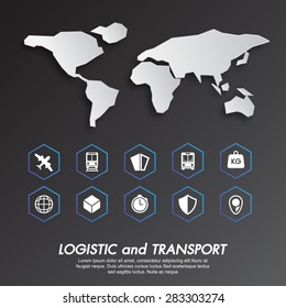 Set of web icons for logistic and transport business