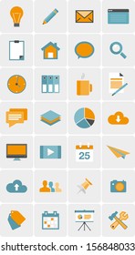Set of web icons in modern flat design