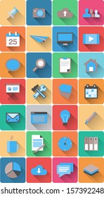 Set of web icons in modern flat design