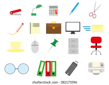 Set of web icons for office business ,vector