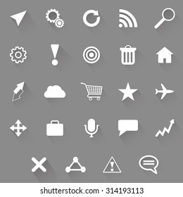 Set of web icons on a grey background